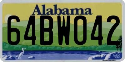 AL license plate 64BW042