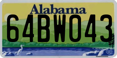 AL license plate 64BW043