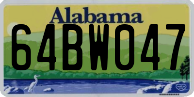 AL license plate 64BW047