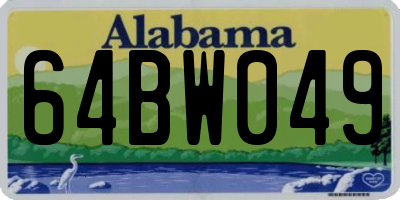 AL license plate 64BW049