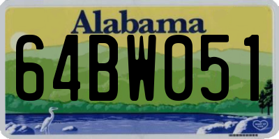 AL license plate 64BW051