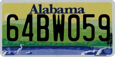 AL license plate 64BW059