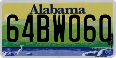 AL license plate 64BW060