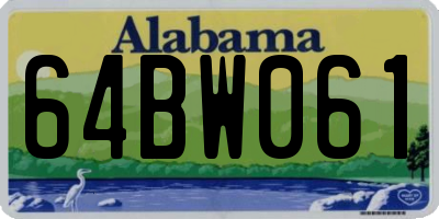 AL license plate 64BW061