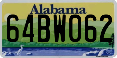 AL license plate 64BW062