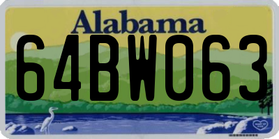AL license plate 64BW063