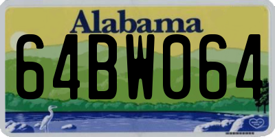 AL license plate 64BW064