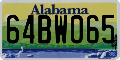 AL license plate 64BW065