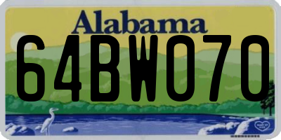 AL license plate 64BW070
