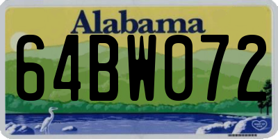 AL license plate 64BW072