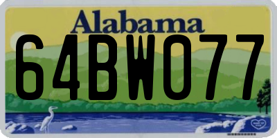 AL license plate 64BW077
