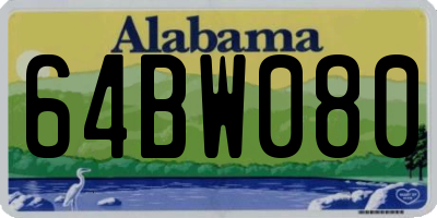 AL license plate 64BW080