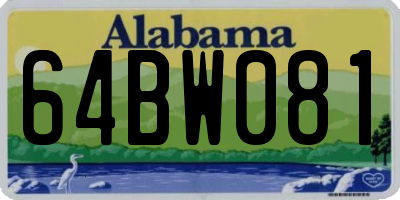 AL license plate 64BW081