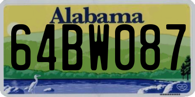 AL license plate 64BW087
