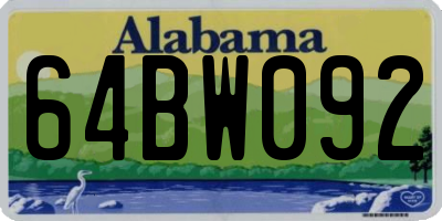 AL license plate 64BW092