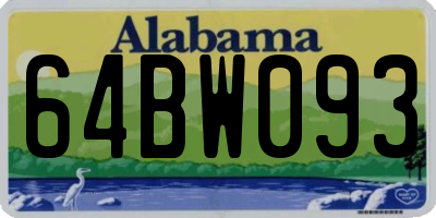 AL license plate 64BW093