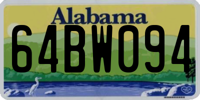 AL license plate 64BW094
