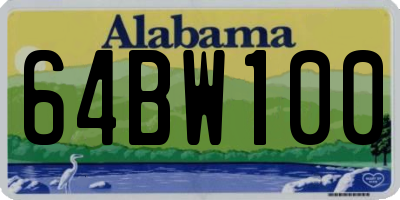 AL license plate 64BW100