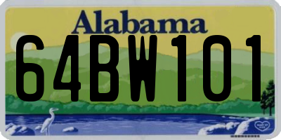 AL license plate 64BW101