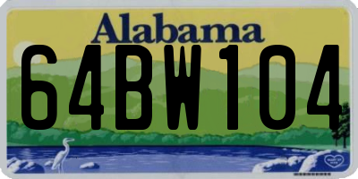 AL license plate 64BW104