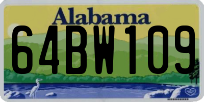 AL license plate 64BW109