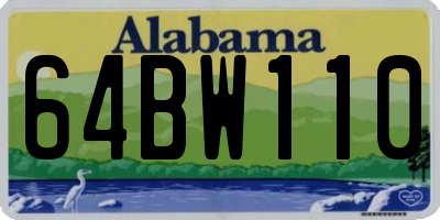 AL license plate 64BW110