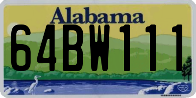 AL license plate 64BW111