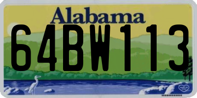 AL license plate 64BW113