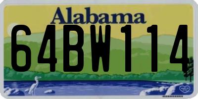 AL license plate 64BW114