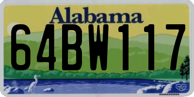 AL license plate 64BW117