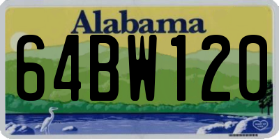 AL license plate 64BW120