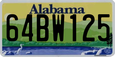 AL license plate 64BW125