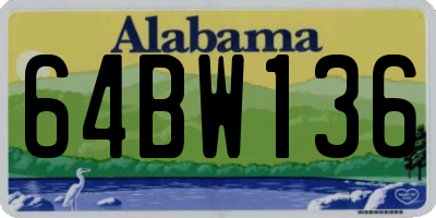 AL license plate 64BW136
