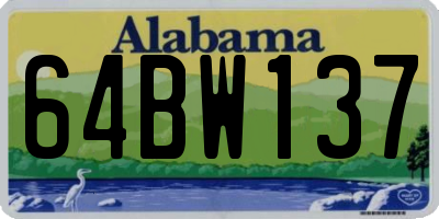 AL license plate 64BW137
