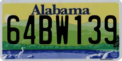 AL license plate 64BW139