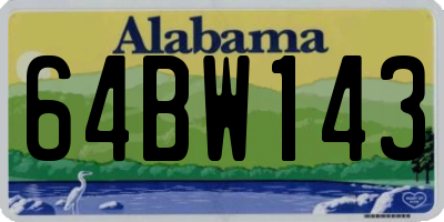 AL license plate 64BW143