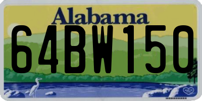 AL license plate 64BW150