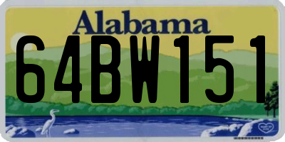 AL license plate 64BW151
