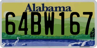 AL license plate 64BW167