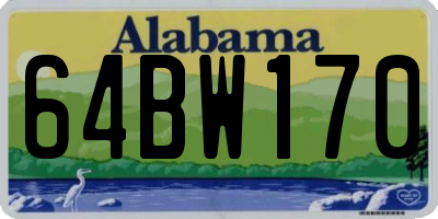 AL license plate 64BW170