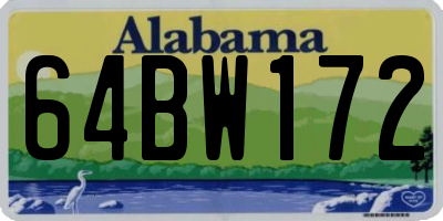 AL license plate 64BW172
