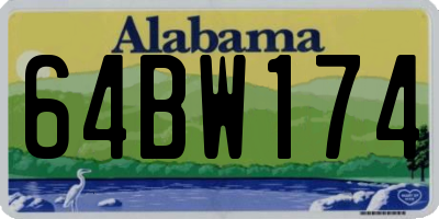 AL license plate 64BW174