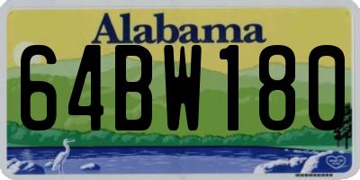 AL license plate 64BW180