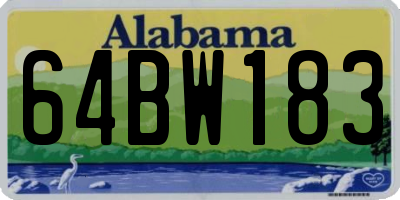 AL license plate 64BW183