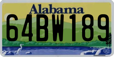 AL license plate 64BW189