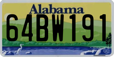 AL license plate 64BW191