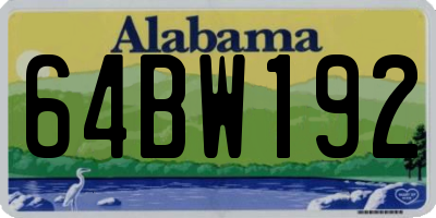 AL license plate 64BW192