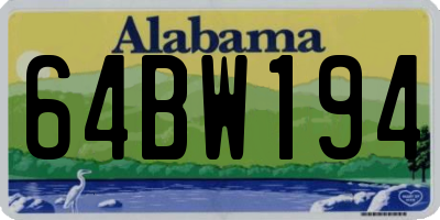 AL license plate 64BW194