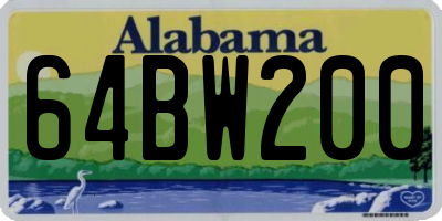 AL license plate 64BW200