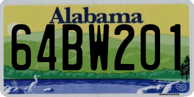 AL license plate 64BW201